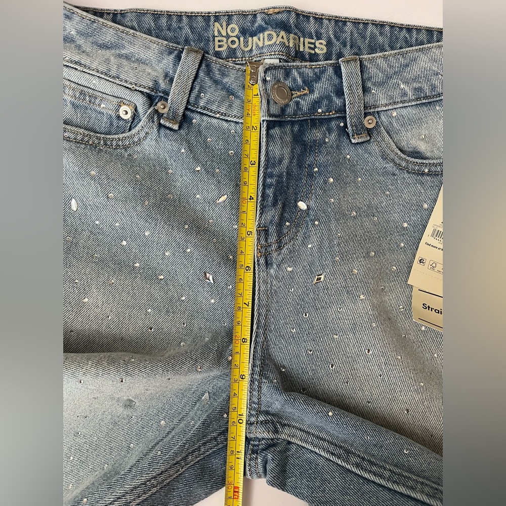 No Boundaries | NWT Rhinestone Straight Leg Jeans - Picture 9 of 11